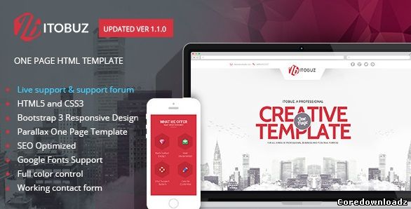 ITOBUZ - ONE PAGE responsive HTML5 template