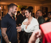 Malaika Arora met Superstar Football Legend David Beckham in India